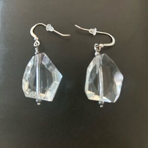 Clear Faceted Drop Earrings - Elegant Women's Jewelry